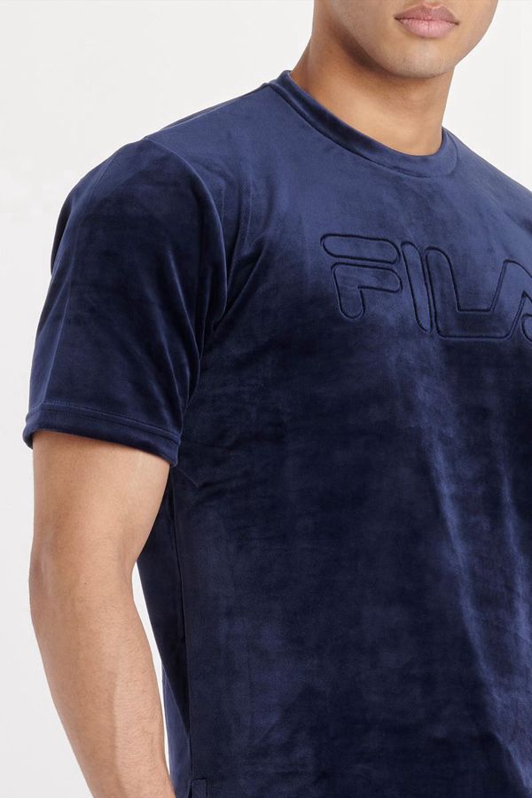 Camisetas Fila Hombre Azul Marino - Ewan 2 Velour - España 512038FZD